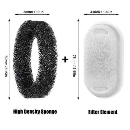 4-Pack Replacement Filters & Sponges for Pet Water Fountains