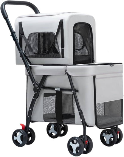 Double Decker Pet Stroller – Cat & Dog Pram
