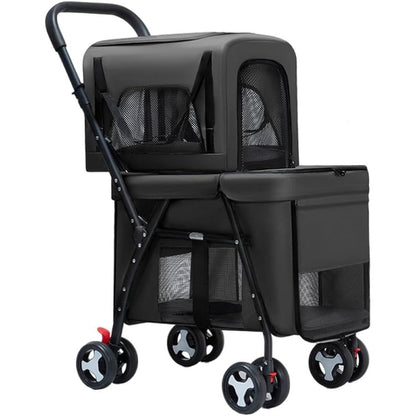 Double Decker Pet Stroller – Cat & Dog Pram
