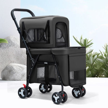 Double Decker Pet Stroller – Cat & Dog Pram