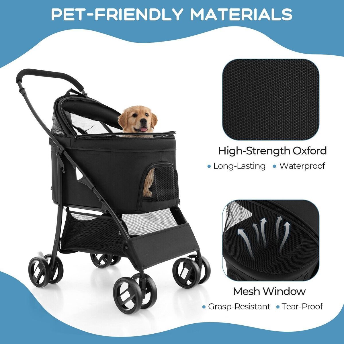 Detachable Pet Stroller - Pet Pram – Multifunctional Pet Cart