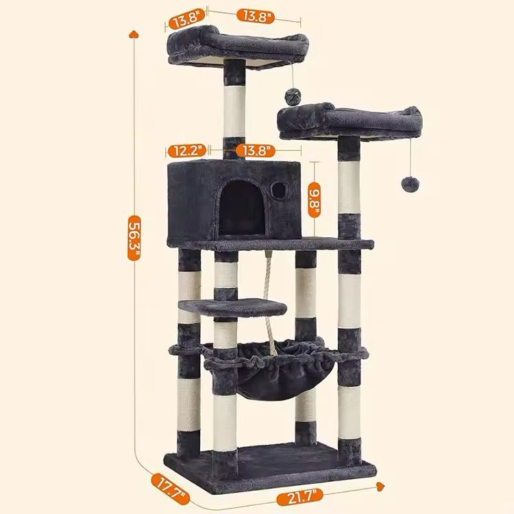 143 cm Cat Scratch Post - Cat Tree – Cat Tower