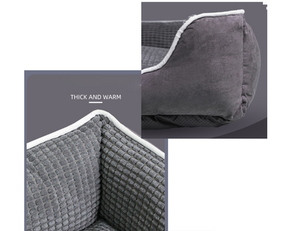 Cat & Dog Bed: Comfort with Removable Cover & Anti-Slip Design