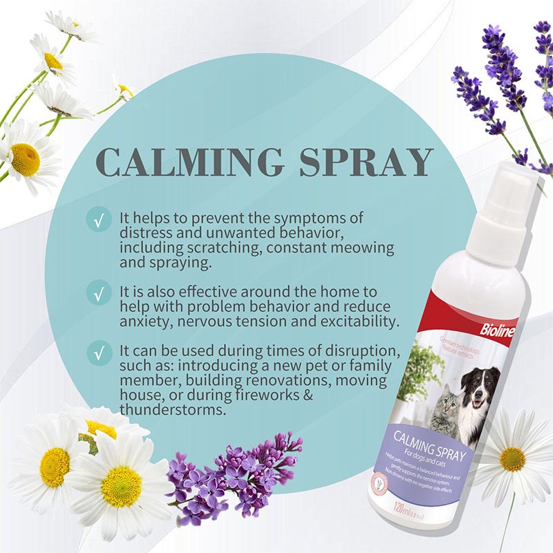 Bioline Calming Spray for Cats & Dogs (120ml)