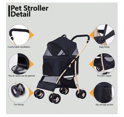 Detachable Pet Stroller - Pet Pram – Multifunctional Pet Cart