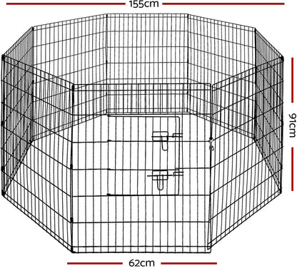 Foldable Pet Playpen with Secure Gate
