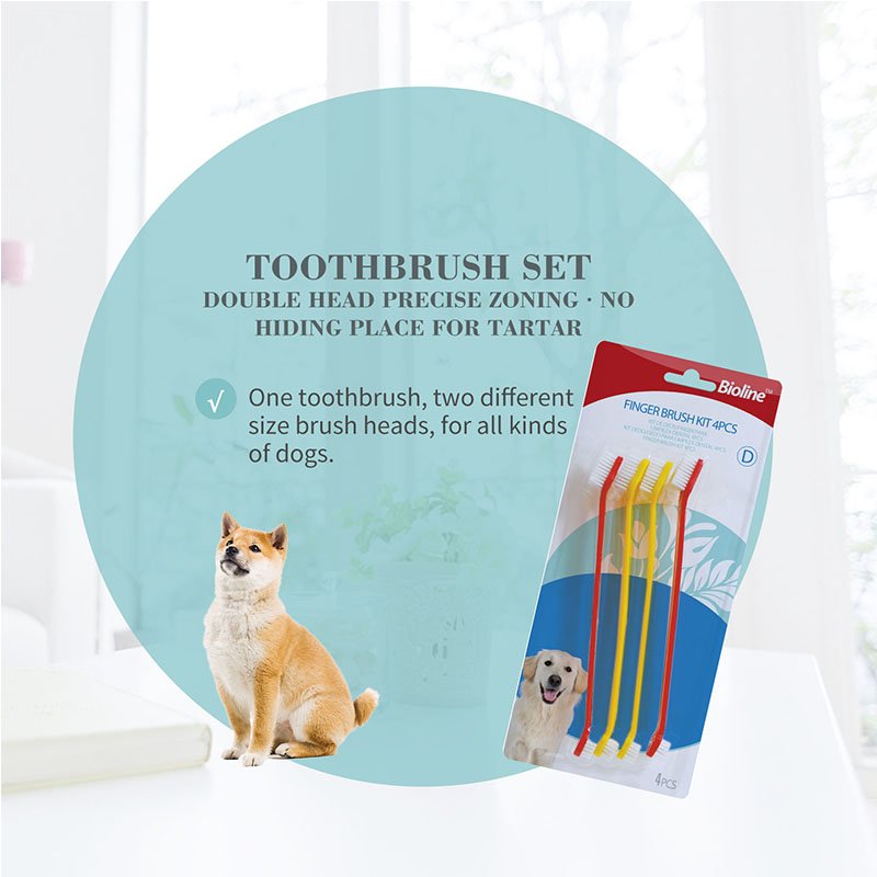 Premium Paws – Bioline - Toothbrush Kit – 4-Piece Set