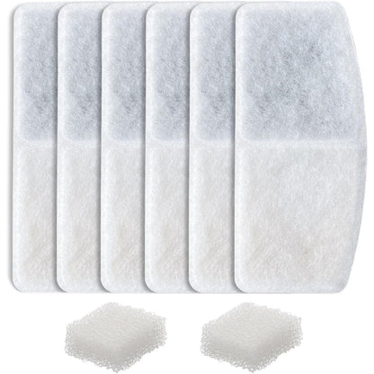 Replacement Filters for Smart Stainless Steel Pet Water Fountain (Pack of 6)